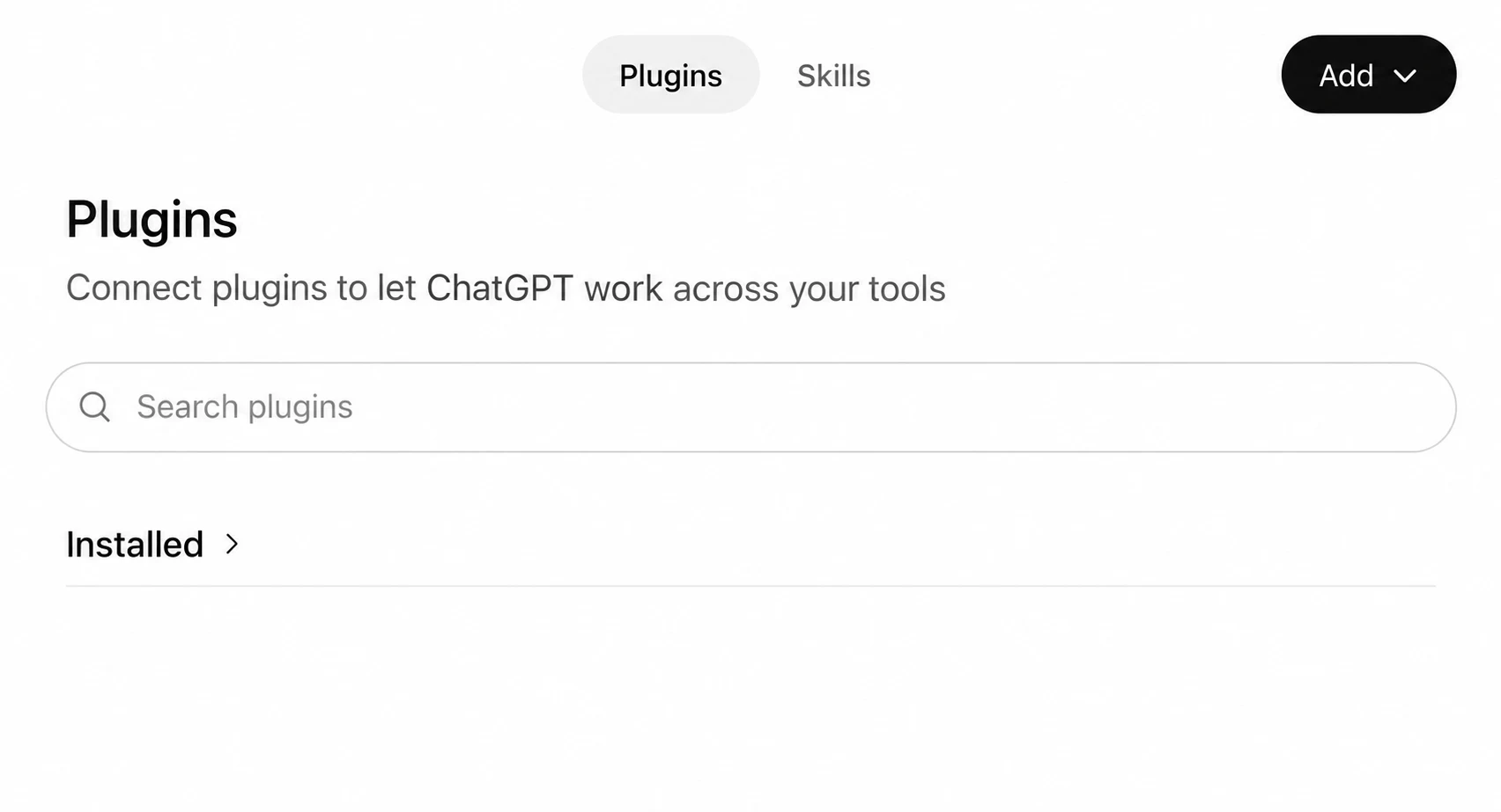 In ChatGPT, open Plugins.